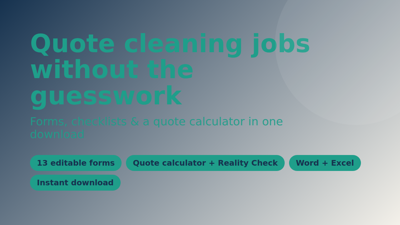 CleanBiz Toolkit: Cleaning Business Forms + Quote Calculator